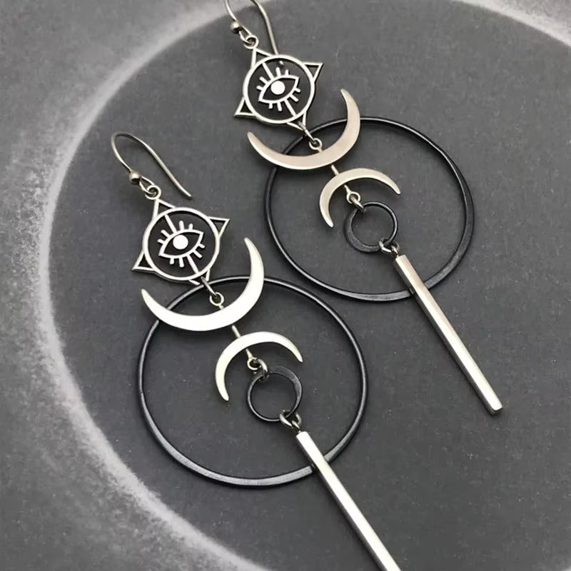 Hanging Moon Earrings